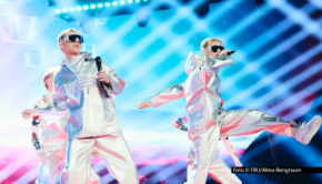 Das Rap-Duo Væb aus Island eröffnet am 13. Mai das erste Halbfinale zum Eurovision Song Contest in Basel. Acts aus 15 Ländern konkurrieren um zehn Plätze für das Finale des Musikwettbewerbs. Im zweiten Halbfinale am 15. Mai werden zehn weitere Teilnehmer ermittelt. Foto © EBU/Alma Bengtsson