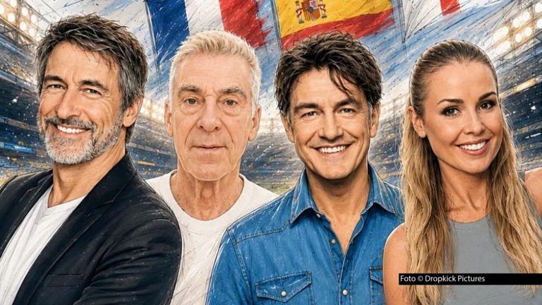 Mit dem Video-Podcast „Weltklasse“ begleiten Schauspieler und Produzent Guido Broscheit, Ex-Nationaltorwart Uli Stein, Entertainer Matze Knop und Sportmoderatorin Antonia Wisgickl das Geschehen bei der Fußball WM. In Folge 1 geht’s u.a. um Steins legendäre „Suppenkasper“-Affäre. Foto © Dropkick Pictures