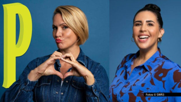 Die Podcasterinnen Judith Rakers und Ariana Baborie sind bei „Baborie & Rakers“ mittlerweile bei Begriffen mit dem Buchstaben „P“ angelangt. Ab sofort werden die Folgen jeweils eine Woche nach dem Start in der ARD-Audiothek auch auf weiteren Plattformen veröffentlicht. (Foto: SWR3)