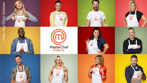 Elf prominente Hobbyköche gehen bei „MasterChef Celebrity“ ins Rennen. Sky One strahlt das Spin-Off der Erfolgsshow „MasterChef“ ab dem 31. August aus. (Foto: Sky/Silviu Guiman)
