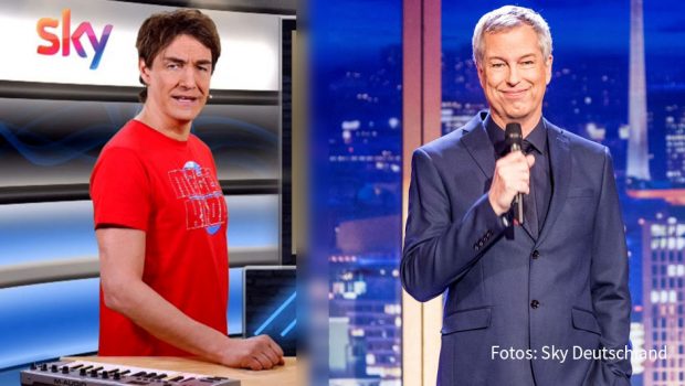 Mit zwei speziellen Comedy-Formaten will Sky für eine unterhaltsame Adventszeit sorgen: Matze Knop präsentiert einen Jahresrückblick aus seinem „Homeoffice“ und Thomas Hermanns lädt zur Adventsparty des „Quatsch Comedy Club“. (Fotos: Sky Deutschland)