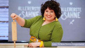Am 12. April startet Meltem Kaptan mit der neuen wochentäglichen Vox-Show „Allererste Sahne – Wer backt am besten?“ durch. Das werde „eine unfassbar bunte, leidenschaftliche und unglaublich spannende Backsendung“, so die Gastgeberin am Rande der Dreharbeiten in Köln. (Foto: TV Now/Stefan Gregorowius)