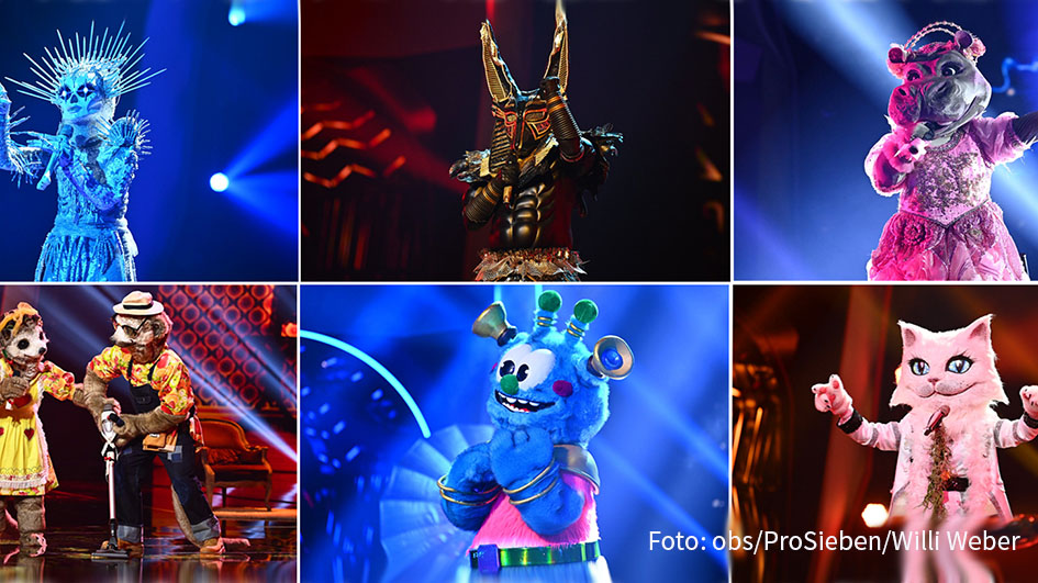 Schon heute ist „The Masked Singer“-Tag auf ProSieben. Auch in der anschließenden Late Night-Show von Klaas Heufer-Umlauf, den bislang viele Fans hinter der Maske des „Anubis“ vermuteten, geht’s um die Musik-Rateshow. (Foto: obs/ProSieben/Willi Weber)