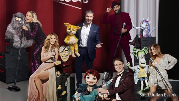 Ende des Monats startet die Show „Pretty in Plüsch“ in Sat.1. Sechs Prominente stellen sich mit gesanglich versierten Puppen an ihrer Seite dem musikalischen Wettbewerb. Neu hinzugekommen sind Mareile Höppner, Janine Kunze, Massimo Sinató und Ingolf Lück. (Foto: Sat.1/Julian Essink)