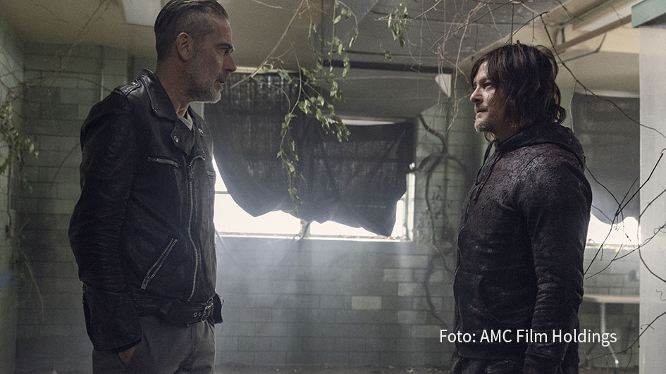 Weniger als 24 Stunden nach der US-Ausstrahlung zeigt Fox heute die vorerst letzte Folge der zehnten Staffel von „The Walking Dead“ als Deutschland-Premiere. Im Frühjahr soll es einen Nachschlag mit sechs weiteren Episoden geben. (Foto: AMC Film Holdings)