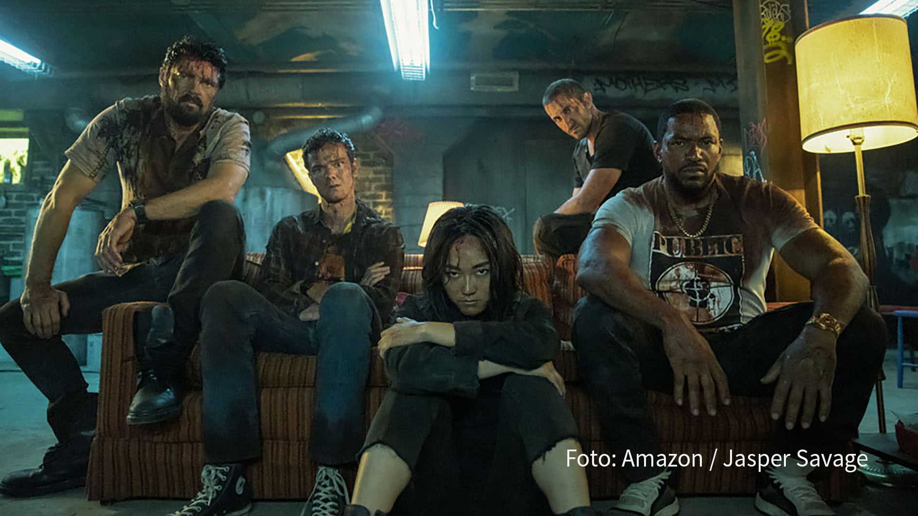 „The Boys“ sind zurück. In der zweiten Staffel der US-Serie mit „Star Trek“-Star Karl Urban, die Amazon Prime Video ab dem morgigen 4. September auch in Deutschland veröffentlicht, setzen die Normalsterblichen ihren Kampf gegen böse Superhelden fort. (Foto: Amazon/Jasper Savage)