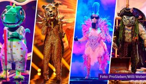 Es kann nur eine(n) geben. Nach der heutigen Live-Show auf ProSieben wird feststehen, welcher kostümierte Promi Staffel 4 von „The Masked Singer“ gewonnen hat. Ins Rennen gehen der „Dinosaurier“, der „Leopard“, der „Flamingo“ und die „Schildkröte“. (Foto: ProSieben/Willi Weber)