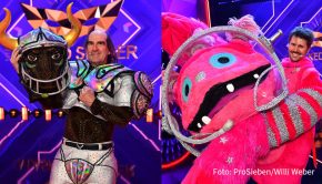 Gleich zwei Masken fielen gestern Abend im Halbfinale der ProSieben-Show „The Masked Singer“. Der „Stier“ entpuppte sich als Sänger Guildo Horn, während Moderator Thore Schölermann im Kostüm des „Monstronauten“ steckte. (Foto: ProSieben/Willi Weber)