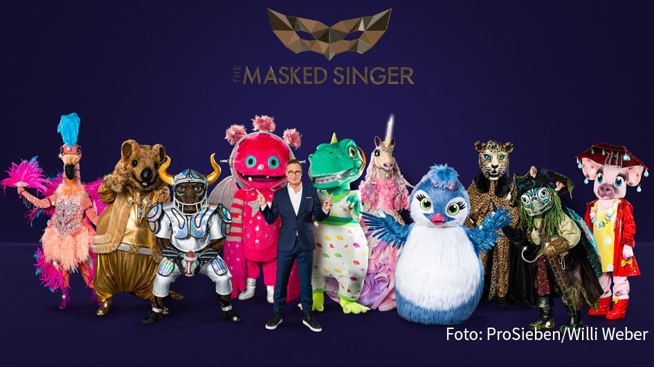 Elegant, sportlich und plüschig. Mittlerweile stehen alle zehn Charaktere der neuen Staffel von „The Masked Singer“ fest. Die Show mit Moderator Matthias Opdenhövel startet am kommenden Dienstag auf ProSieben. (Foto: ProSieben/Willi Weber)