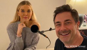 Moderatorin und Autorin Laura Karasek hat ihren Kollegen Marco Schreyl zum WDR5-„Tischgespräch“ in ihrem Frankfurter Zuhause empfangen. Zu hören gibt’s das Ganze u.a. am heutigen 13. Januar um 20:04 Uhr. (Foto: WDR/M. Schreyl)