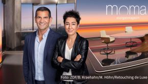 Eines der Moderatoren-Duos aus dem ZDF-„Morgenmagazin“, Dunja Hayali und Mitri Sirin, ist heute Abend auf fremdem Terrain unterwegs: Neben Tennis-Star Michael Stich, Spitzenkoch Nelson Müller u.a. gehören die beiden Journalisten zu den Gästen in der Radio Bremen-Talkshow „3nach9“. (Foto: ZDF/Benno Kraehahn/Marcus Höhn/Retouching de Luxe)
