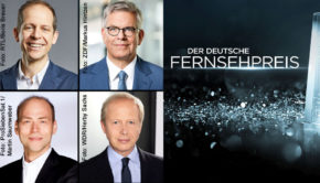 Die Stifter Stephan Schäfer (RTL), Thomas Bellut (ZDF), Tom Buhrow (WDR/ARD) und Kaspar Pflüger (Sat.1) haben heute die Absage der für den 6. Juni geplanten TV-Gala zum Deutschen Fernsehpreis verkündet. Nominierte und Preisträger sollen dennoch benannt werden. (Fotos: RTL/Boris Breuer/ZDF/ Markus Hintzen/ProSiebenSat.1/ Martin Saumweber/WDR/ Herby Sachs)
